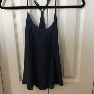 Navy Blue Chiffon Tank